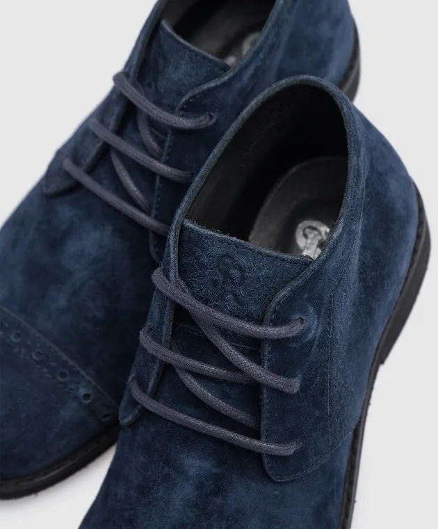 Stefano Ricci Children's blue suede derbies