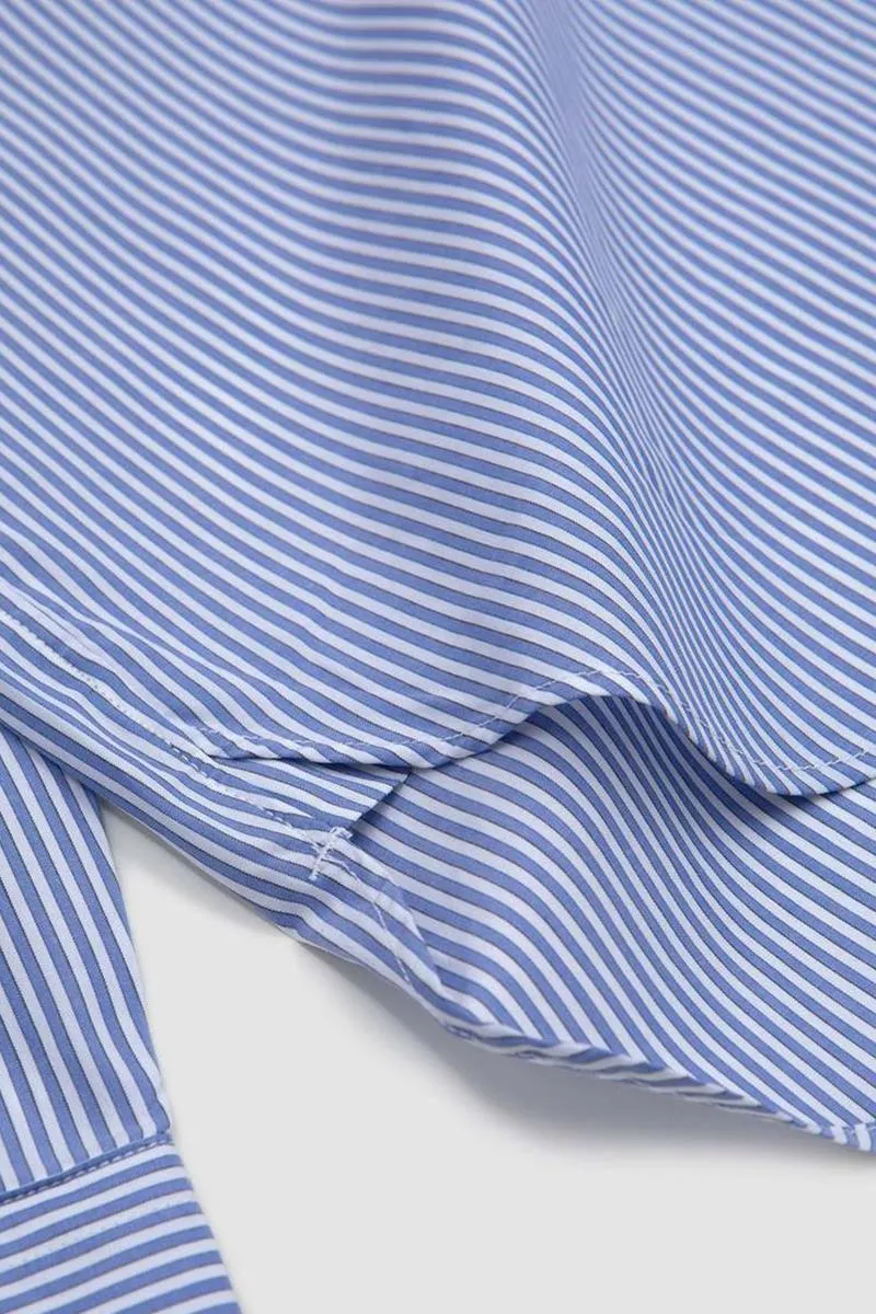 STILL BY HAND CAMISA DE RAYAS AZULES REGULAR COLLAR