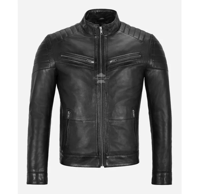 STRIDER Leather Jacket Men's Premium Soft Fashion Leather Jacket