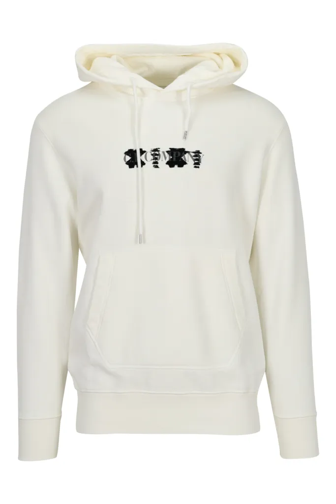 Sudadera blanca con capucha y logo 