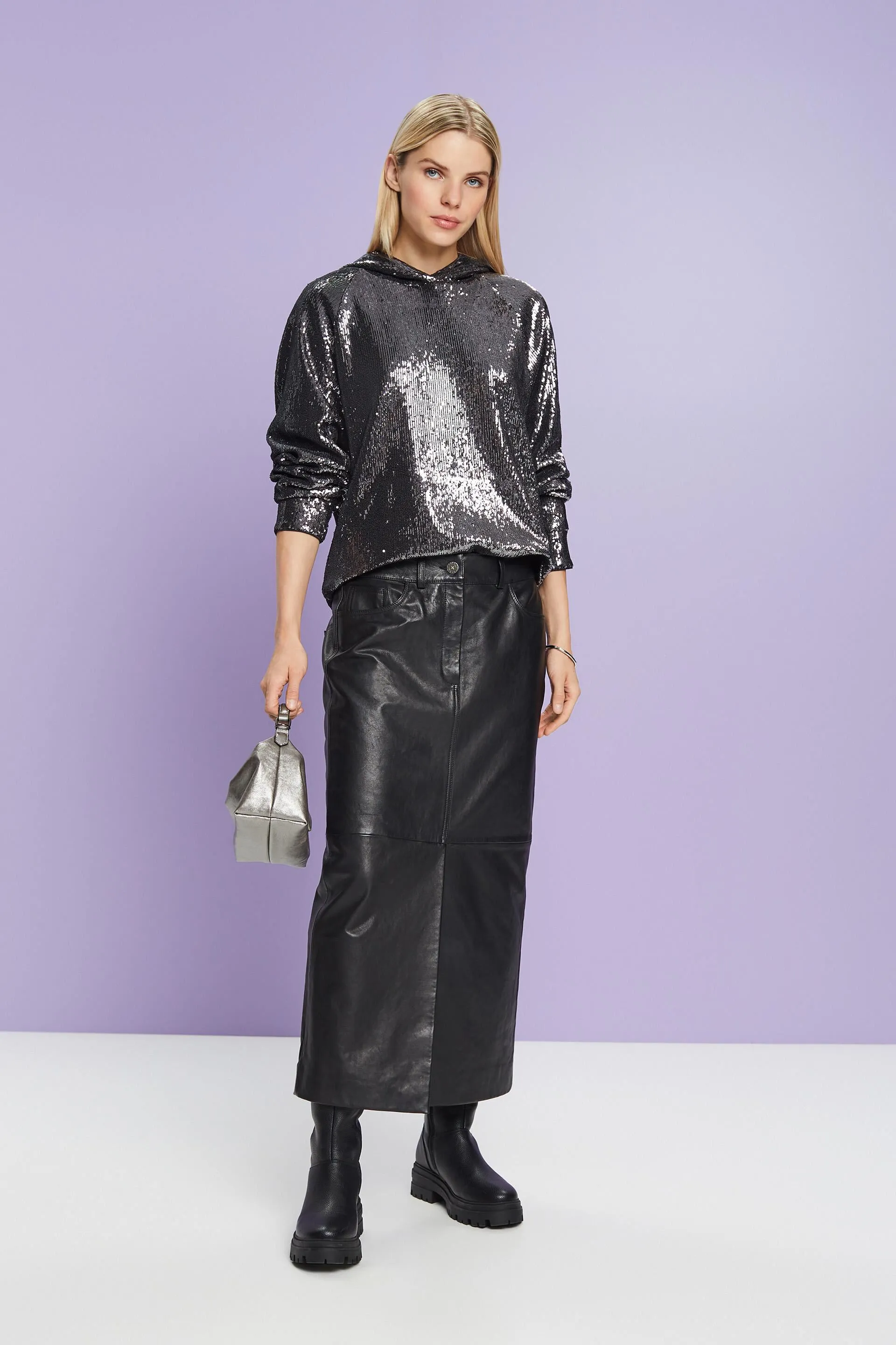 Sudadera con capucha de lentejuelas