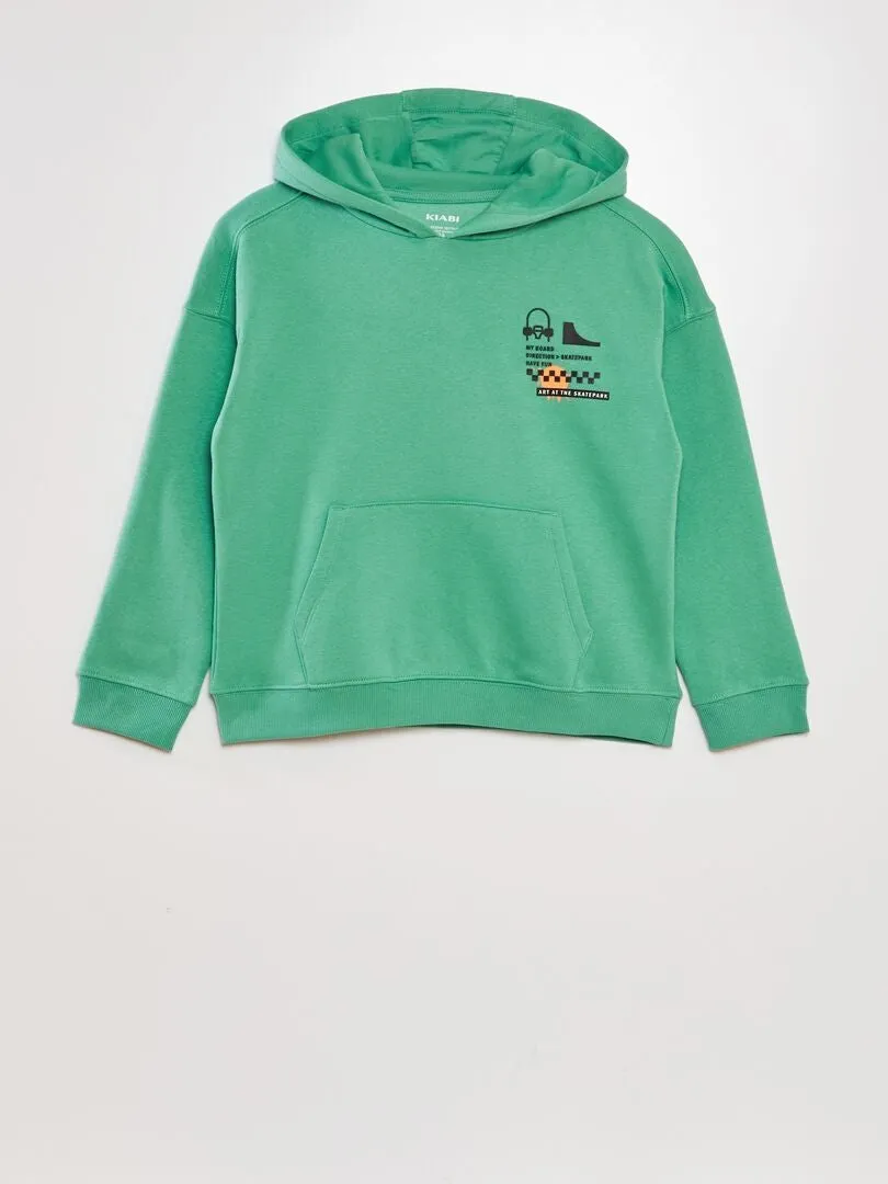 SUDADERA CON CAPUCHA  VERDE