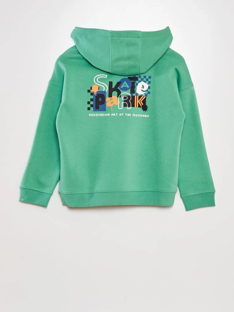 SUDADERA CON CAPUCHA  VERDE