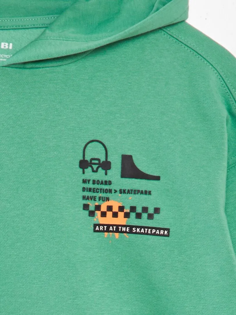 SUDADERA CON CAPUCHA  VERDE