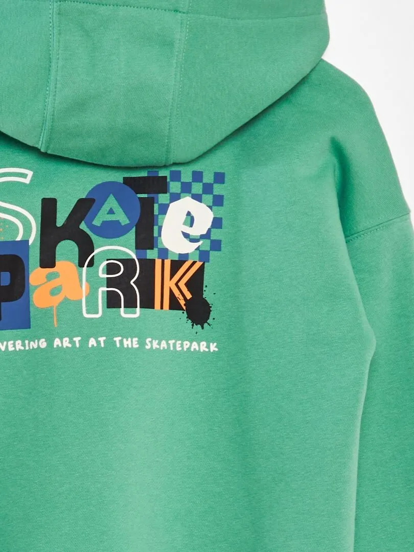 SUDADERA CON CAPUCHA  VERDE