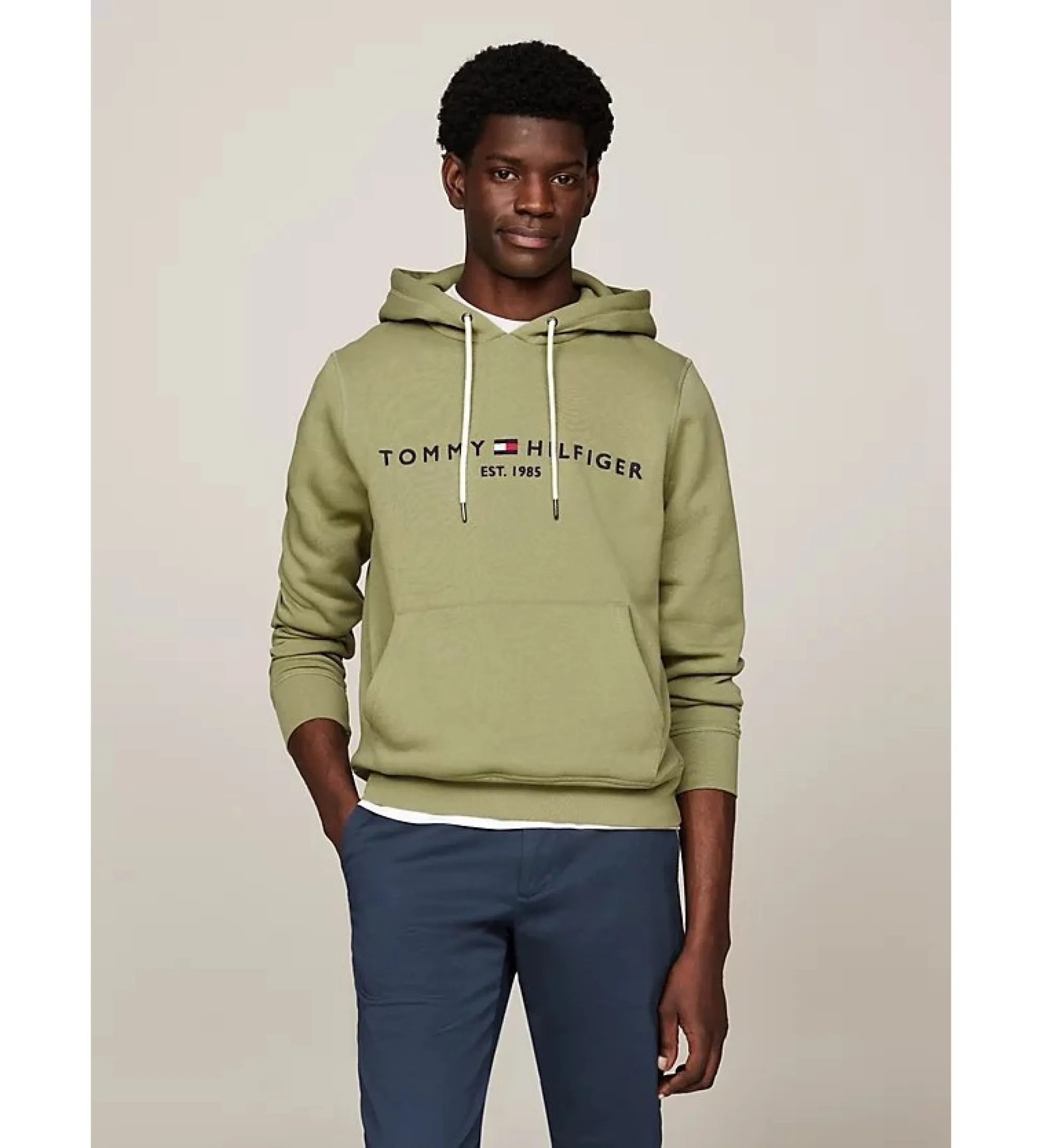 Sudadera con capucha y logo bordado verde