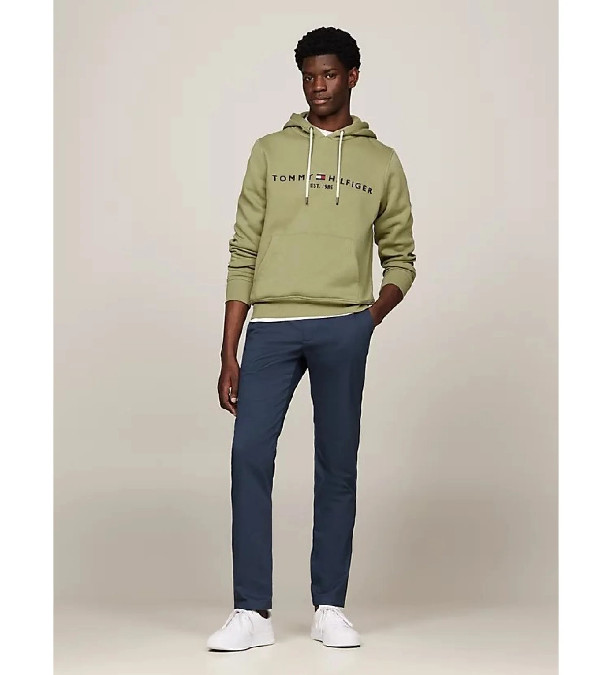 Sudadera con capucha y logo bordado verde