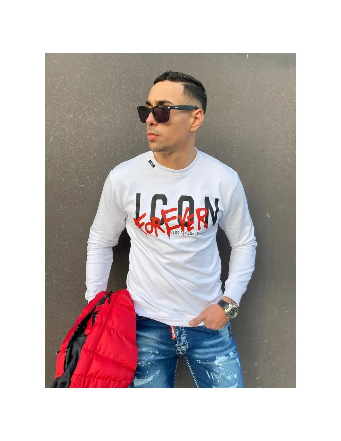 SUDADERA ICON BLANCA  ECOOL