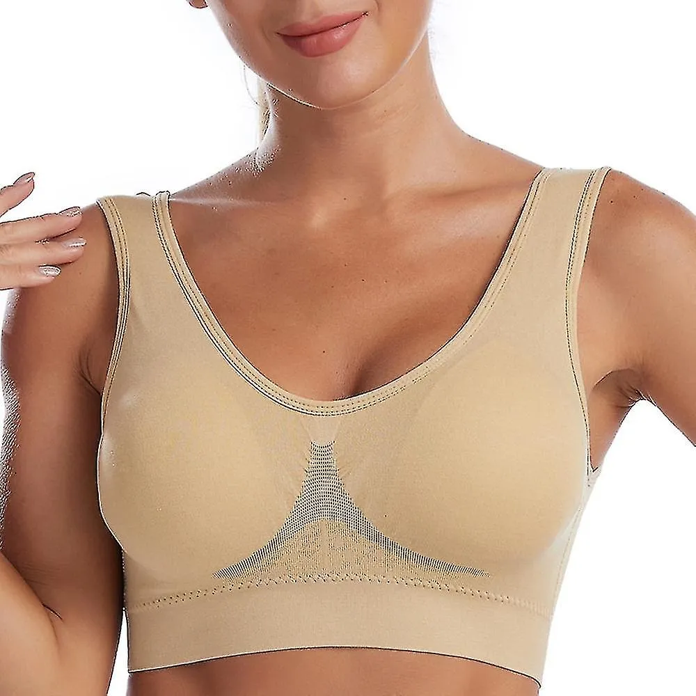 Sujetador deportivo a prueba de golpes para mujeres Soporte de luz Plus Tamaño Bralette Almohadilla extraíble Nylon Spandex Yoga