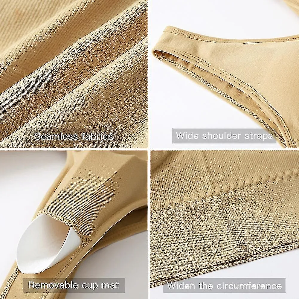 Sujetador deportivo a prueba de golpes para mujeres Soporte de luz Plus Tamaño Bralette Almohadilla extraíble Nylon Spandex Yoga