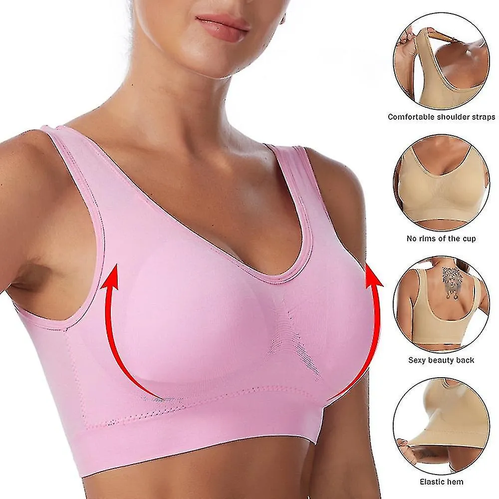 Sujetador deportivo a prueba de golpes para mujeres Soporte de luz Plus Tamaño Bralette Almohadilla extraíble Nylon Spandex Yoga