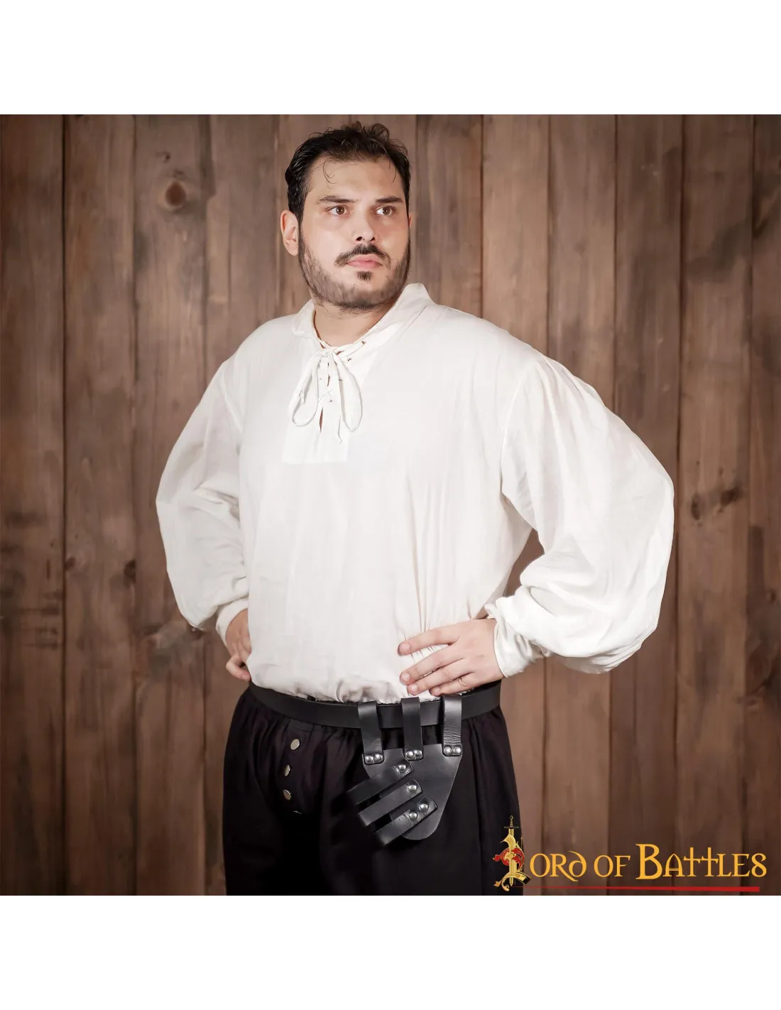 Tahalí espada renacentista en cuero, negro