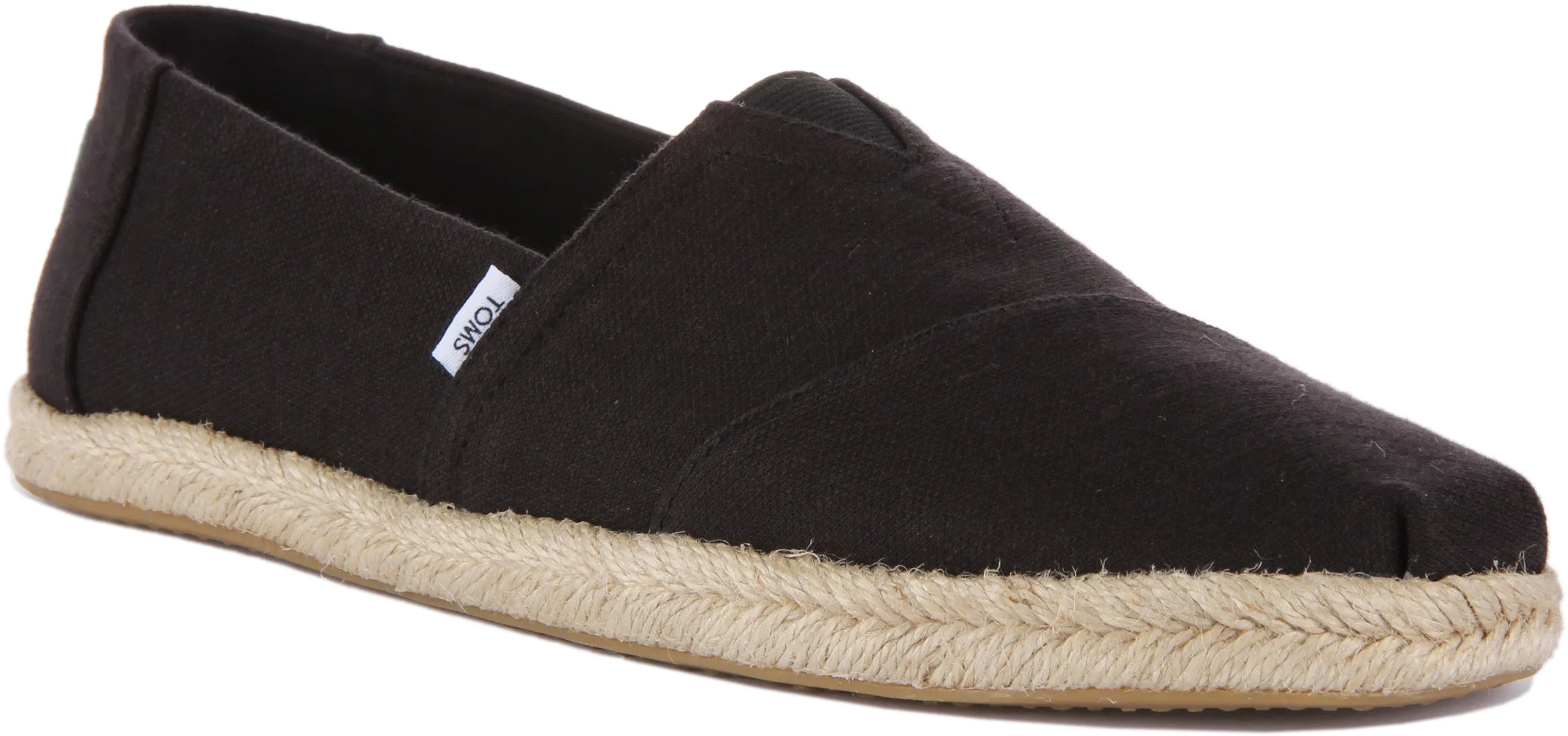 Toms Alpargata Rope Alpargatas de algodón vegano para hombre en negro