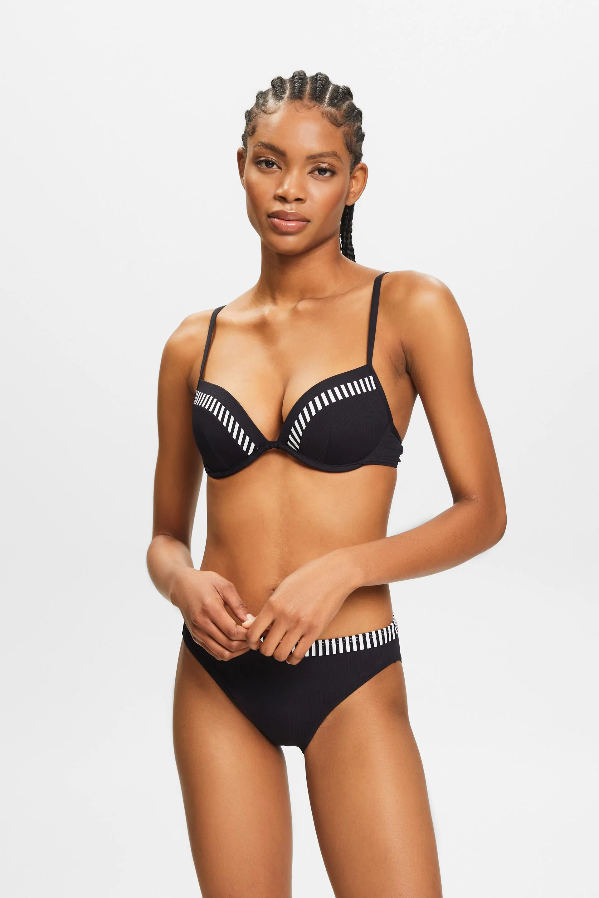 Top de bikini estampado con relleno y sin aros