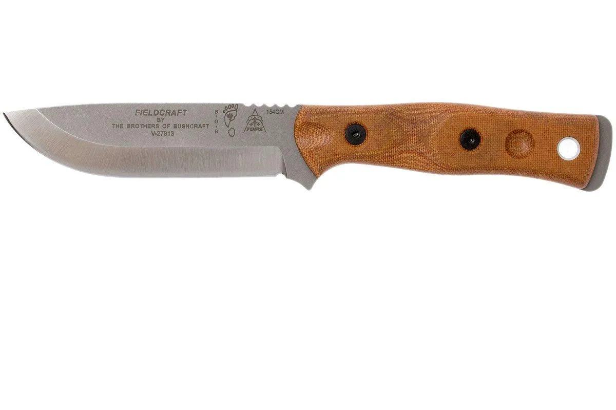 TOPS KNIVES B.O.B. FIELDCRAFT154CM TAN CANVAS MICARTA BROS154TC