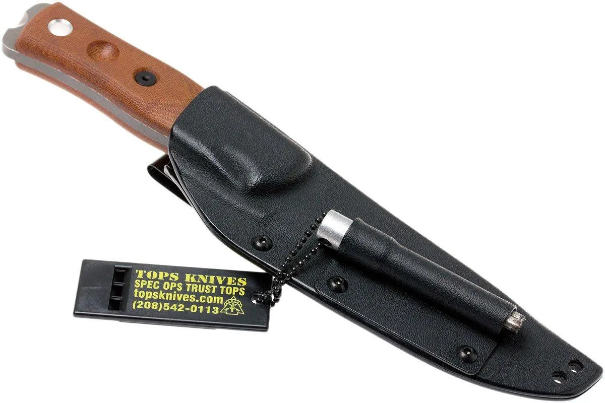 TOPS KNIVES B.O.B. FIELDCRAFT154CM TAN CANVAS MICARTA BROS154TC