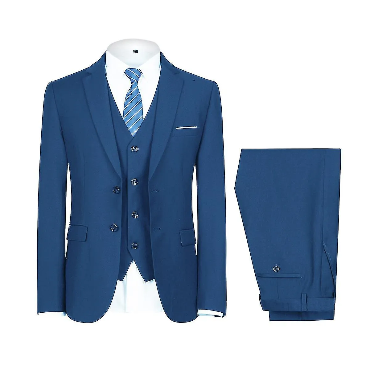 Traje de hombre Fiesta de bodas Cena 3 piezas Traje Blazer Chaleco Pantalones 9 Colores