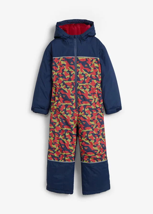 TRAJE PARA LA NIEVE AZUL MARINOROJO OSCUROVERDE LIMABLANCO CON ESTAMPADO GRáFICO