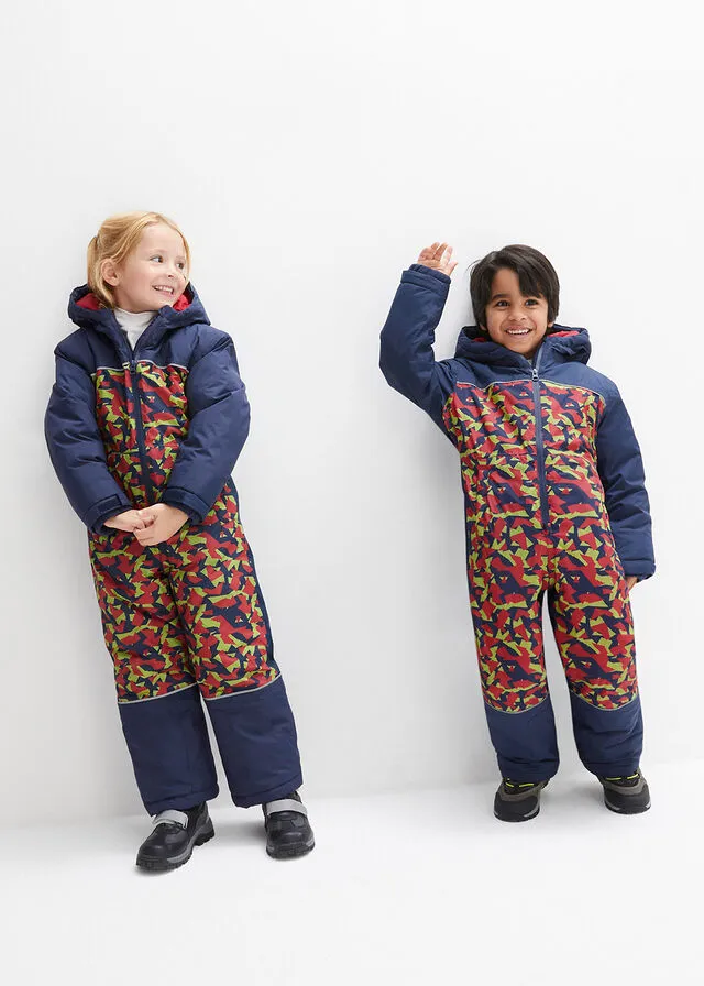 TRAJE PARA LA NIEVE AZUL MARINOROJO OSCUROVERDE LIMABLANCO CON ESTAMPADO GRáFICO