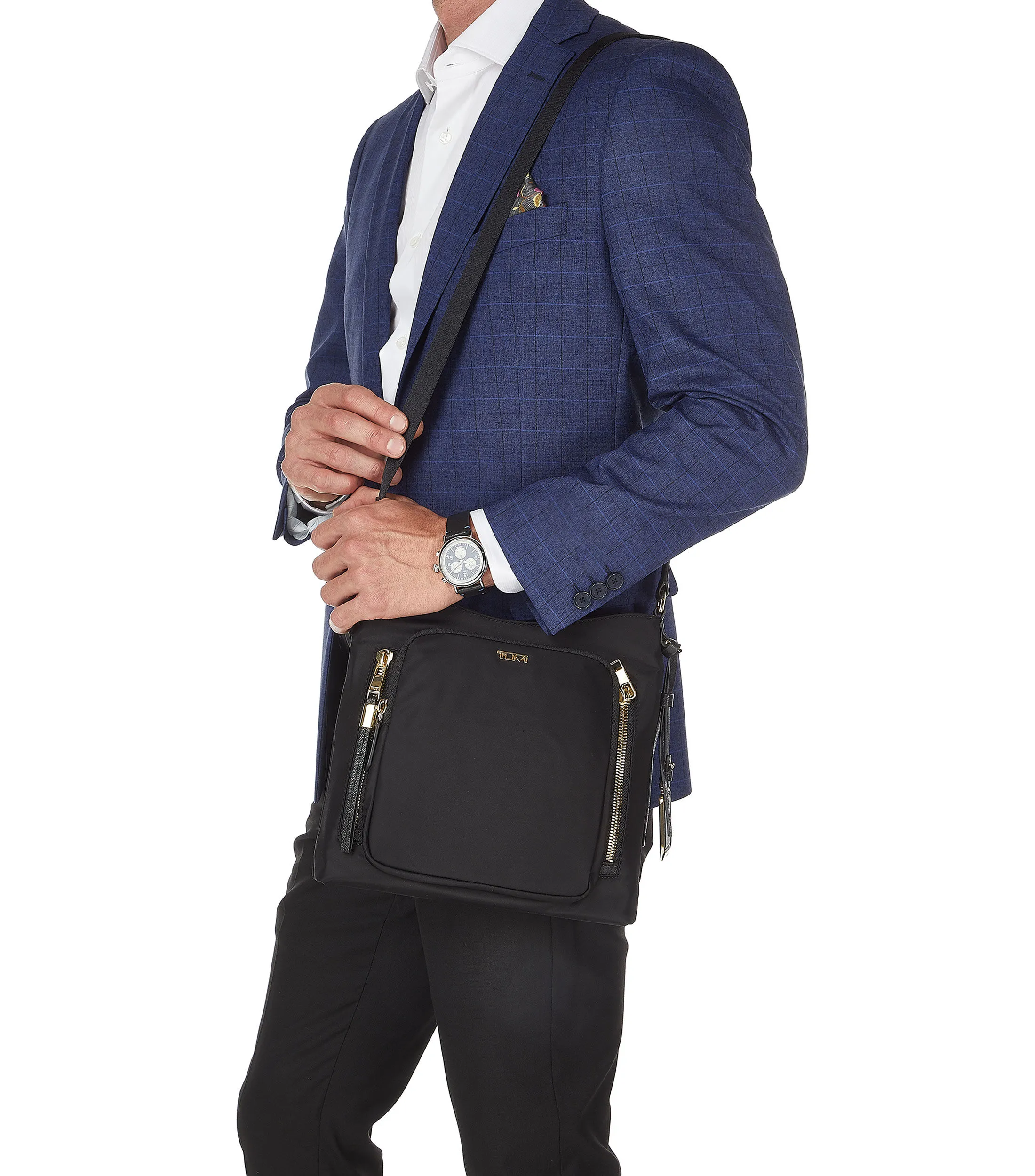 Tumi Bolso crossbody negro Voyageur Tyler liso Hombre