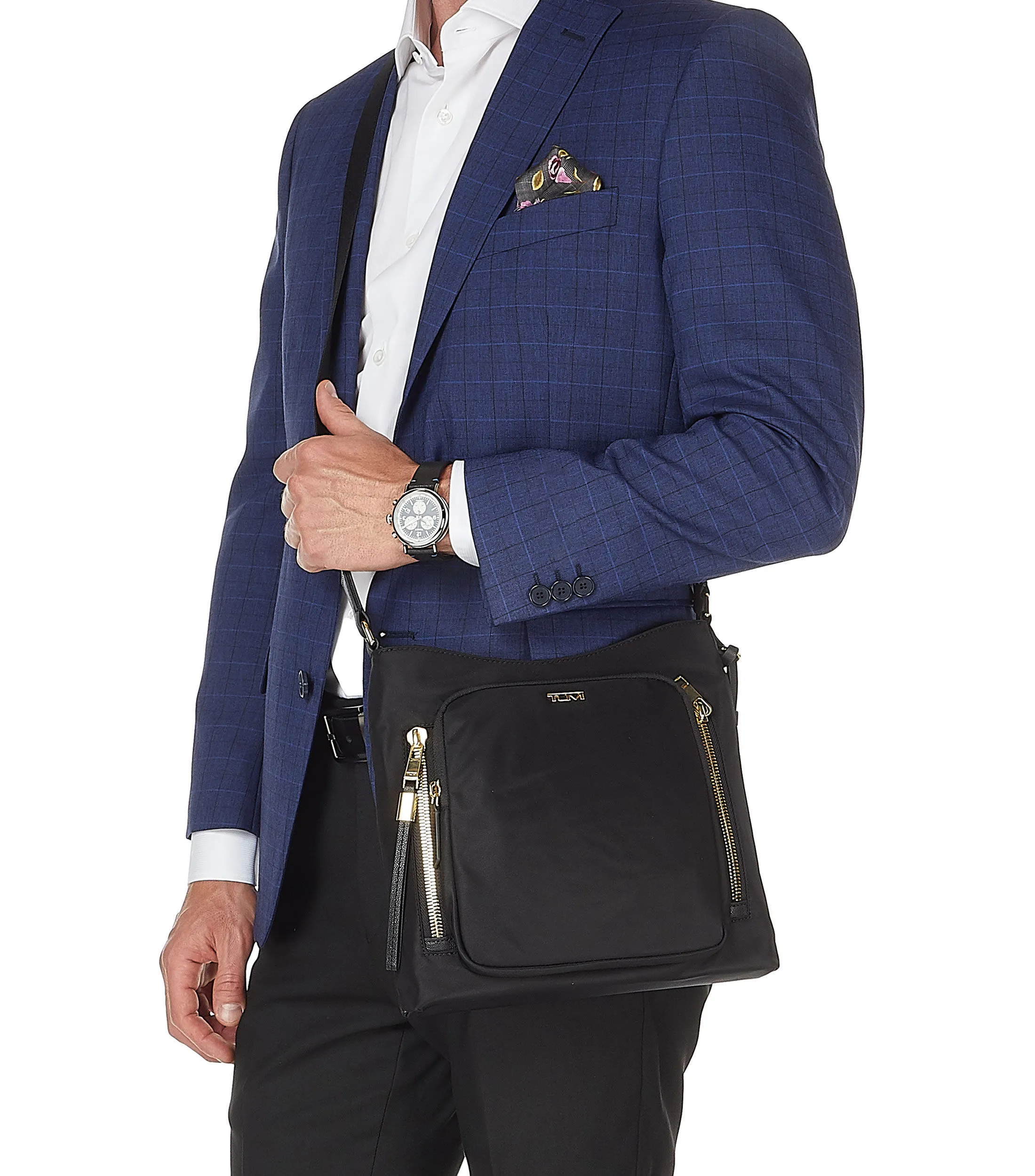 Tumi Bolso crossbody negro Voyageur Tyler liso Hombre