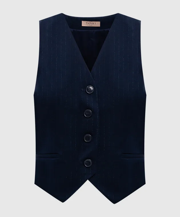 Twinset Blue vest with lurex