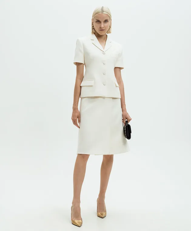 Valentino A white skirt made of wool and silk
