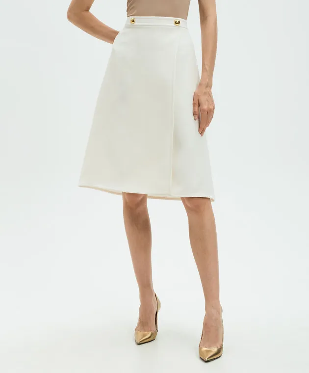 Valentino A white skirt made of wool and silk