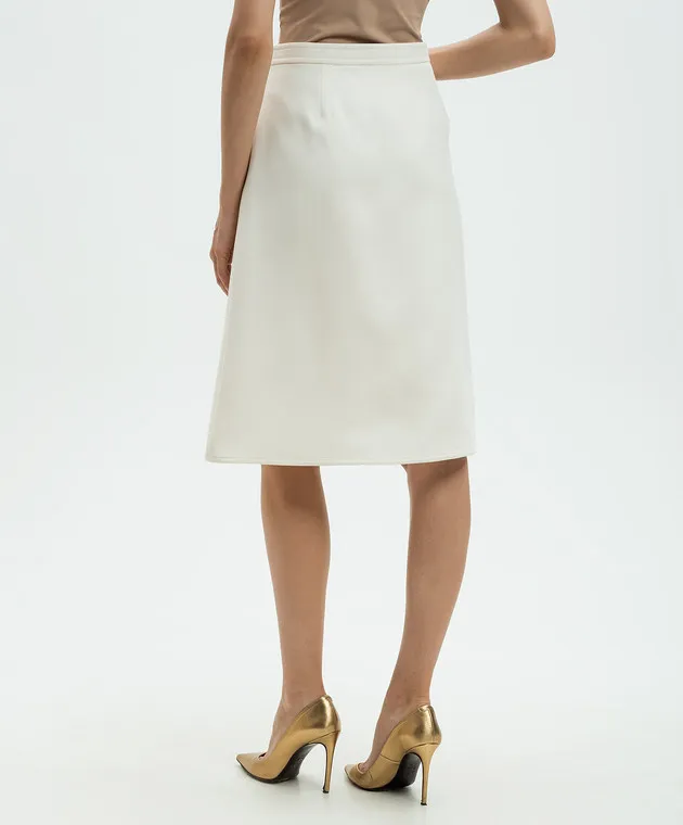 Valentino A white skirt made of wool and silk