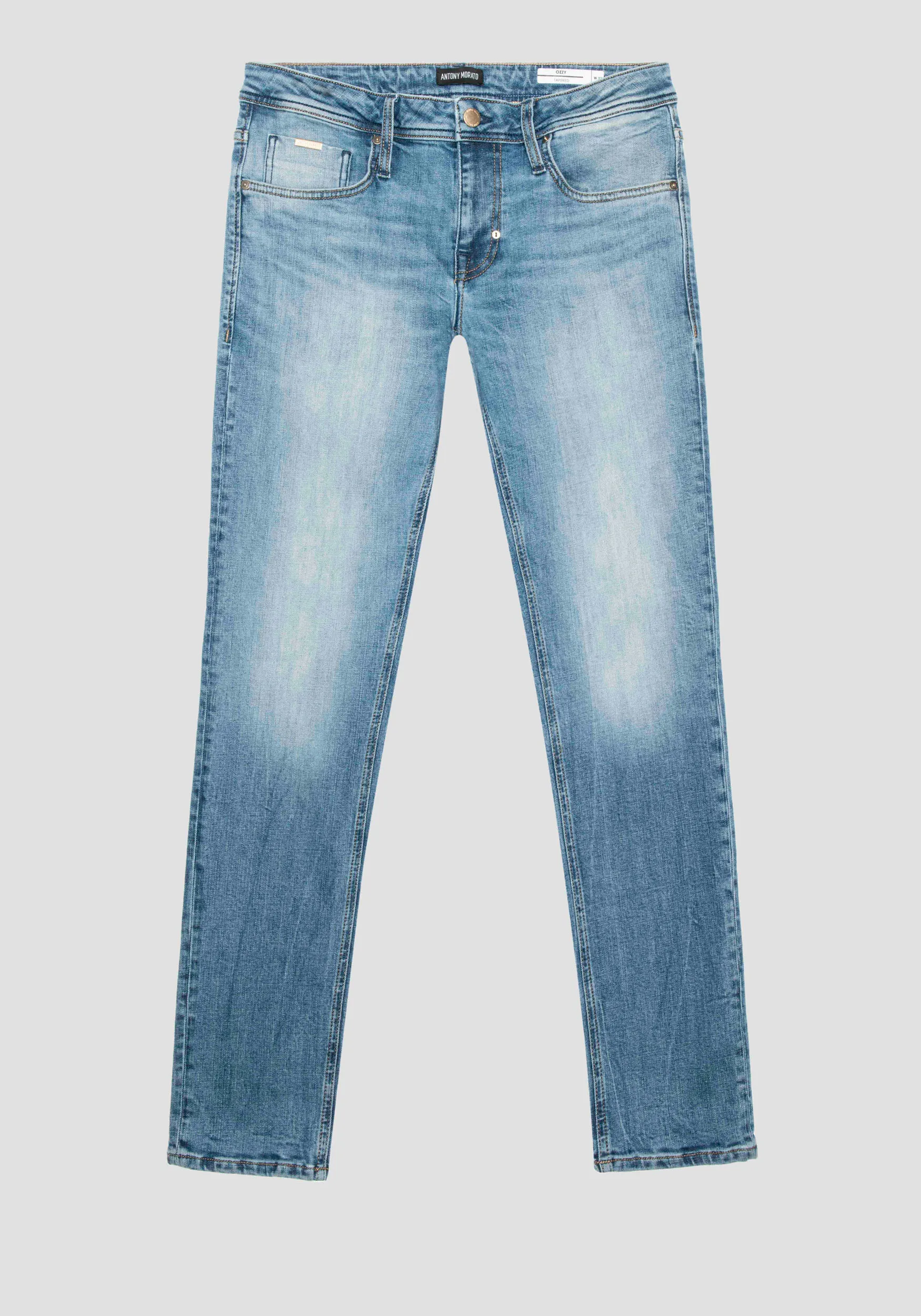 VAQUEROS TAPERED «OZZY» ELÁSTICOS VINTAGE GOLD LINE CON COSTURAS A LA VISTA