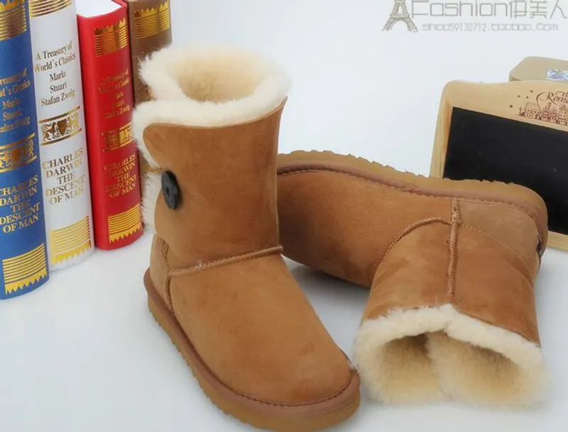 VENTA CALIENTE NUEVO BOTÓN DE DISEÑO CLÁSICO 058030 BOTAS DE NIEVE PARA MUJER MUJER AUS BOTAS DE NIEVE CORTAS DE PIEL INTEGRADAS