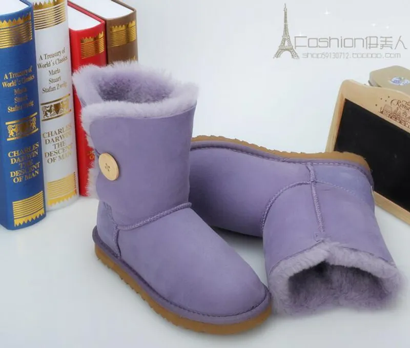 VENTA CALIENTE NUEVO BOTÓN DE DISEÑO CLÁSICO 058030 BOTAS DE NIEVE PARA MUJER MUJER AUS BOTAS DE NIEVE CORTAS DE PIEL INTEGRADAS