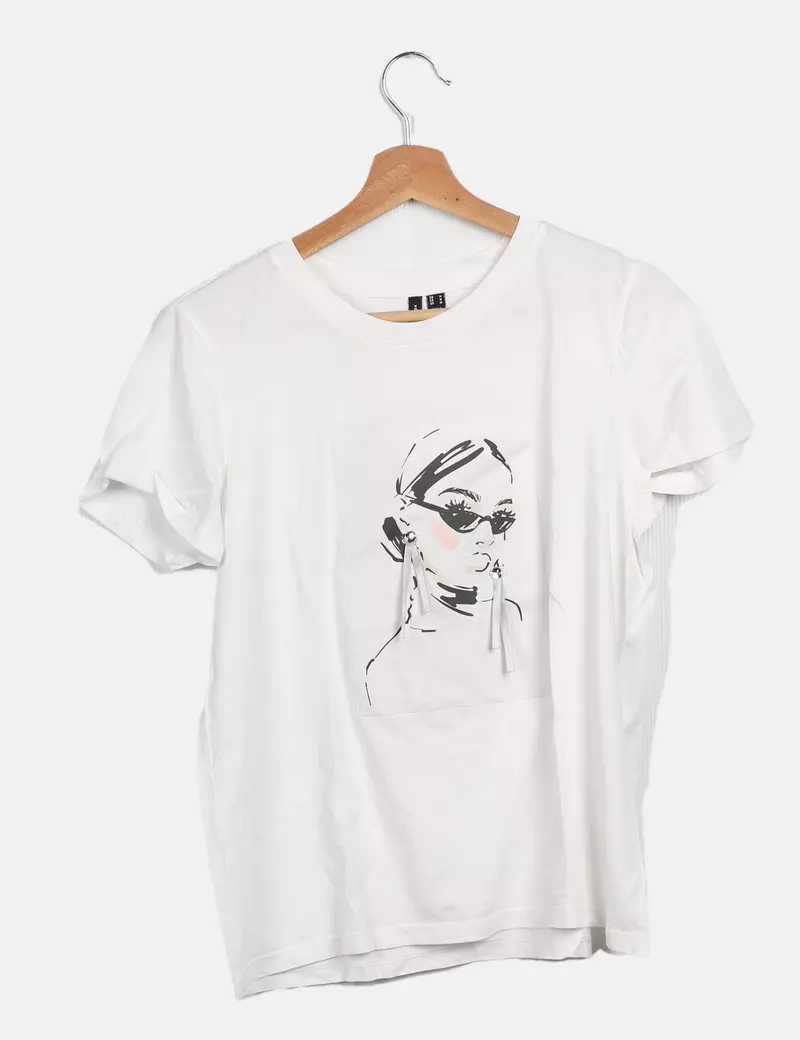 Vero Moda Camiseta blanca estampada