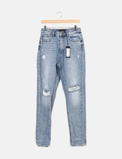 Vero Moda Pantalón denim azul ripped