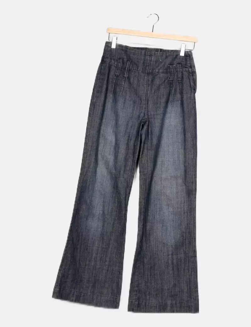 Vero Moda Pantalón denim gris ancho