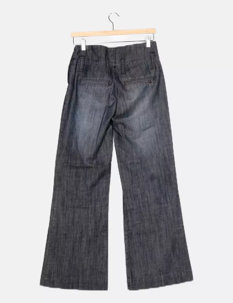Vero Moda Pantalón denim gris ancho