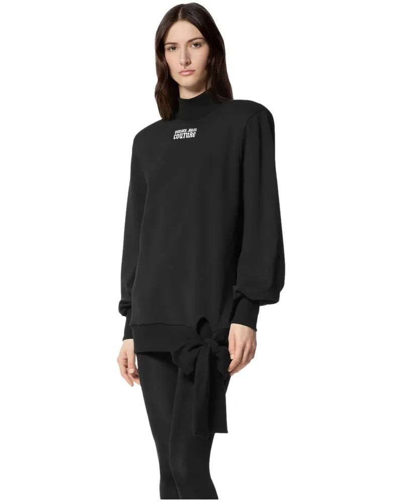 VERSACE JEANS COUTURE  VESTIDO SUDADERA CON LOGO BORDADO Y LAZADA