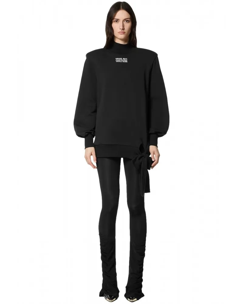 VERSACE JEANS COUTURE  VESTIDO SUDADERA CON LOGO BORDADO Y LAZADA