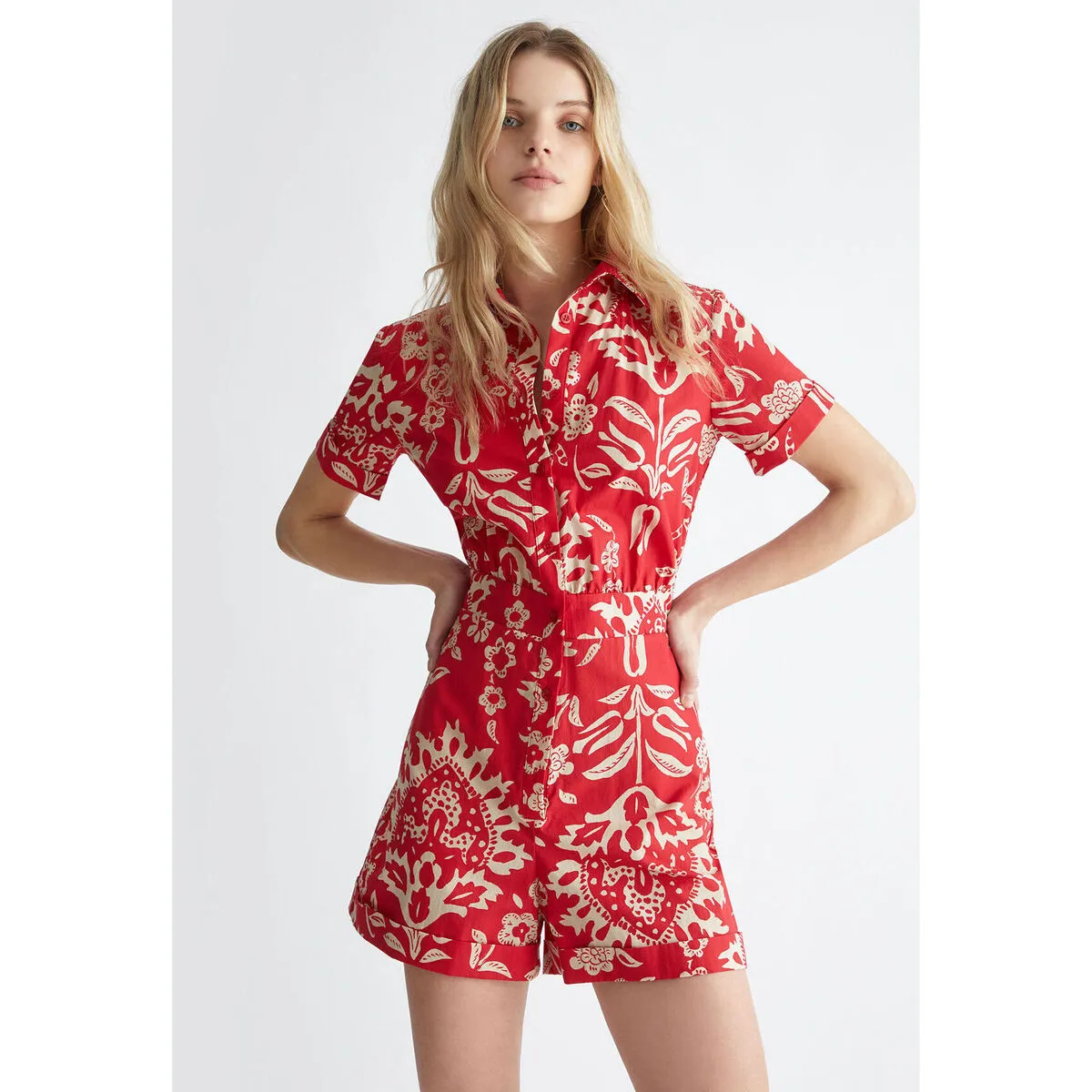 Vestido camisero estampado