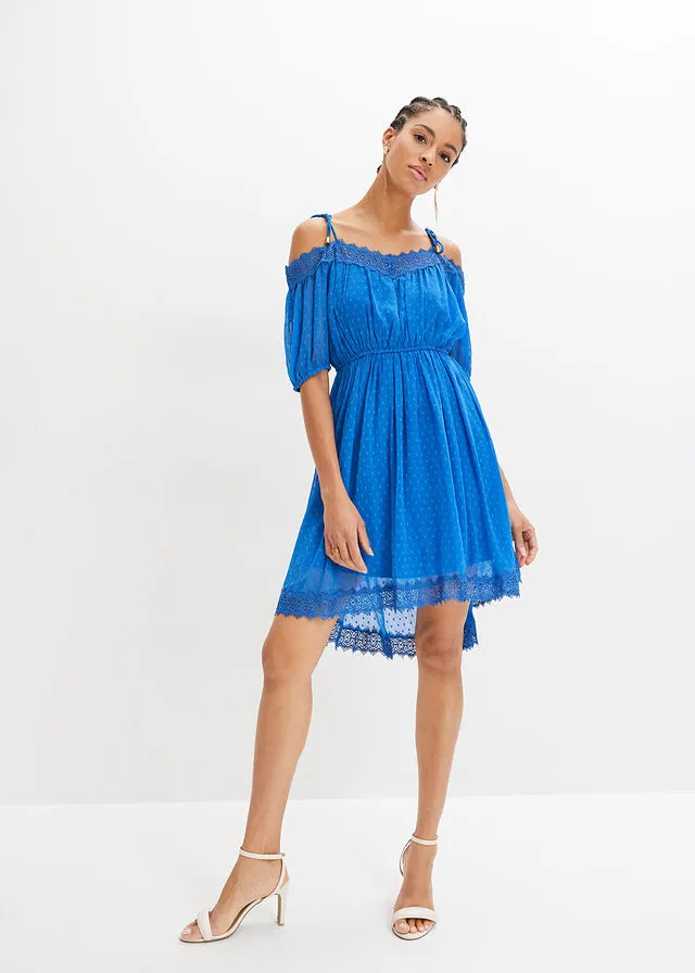 Vestido con hombros descubiertos y encaje Azur