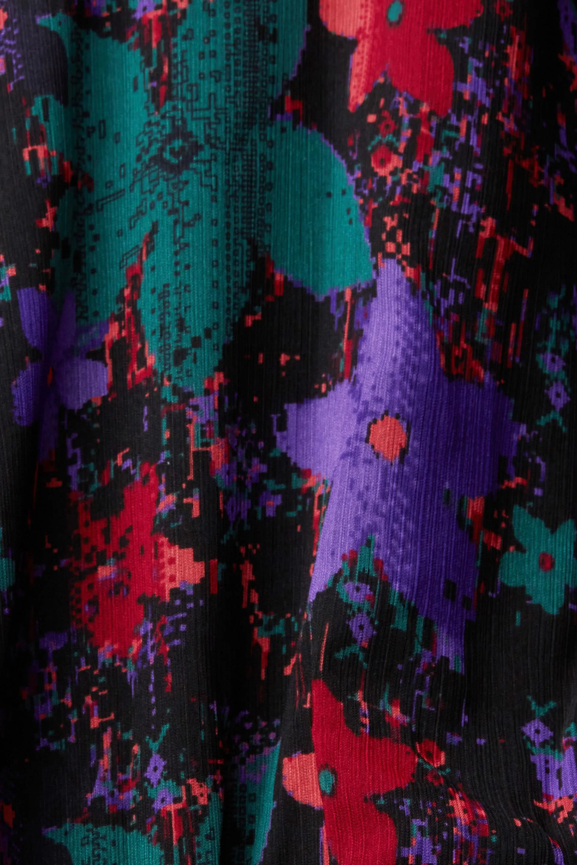 Vestido de chifón con estampado y cintura fruncida