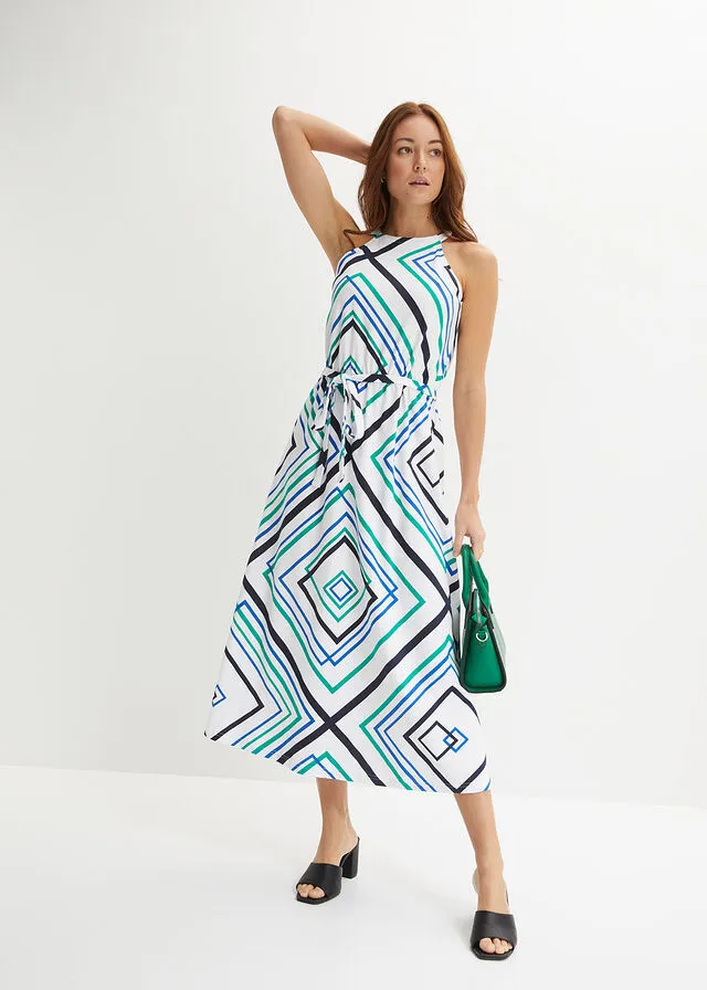 VESTIDO DE PUNTO BLANCOAZUL MARINO