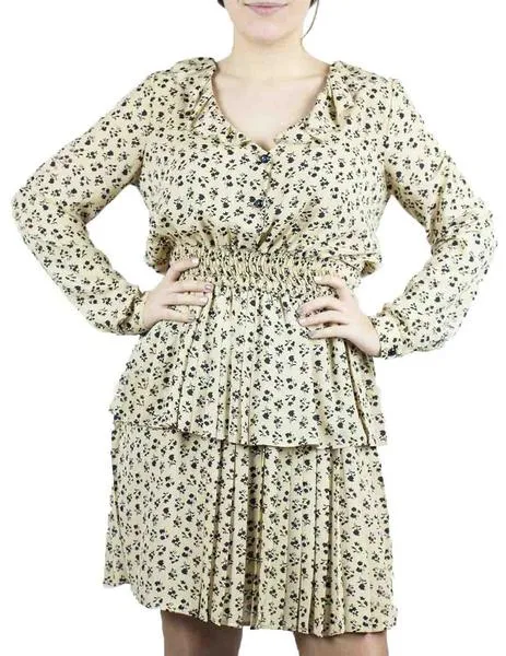 vestido denny rose estampado con volante