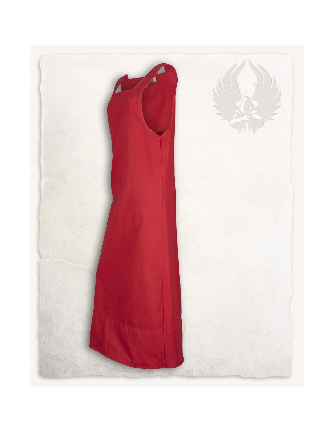 Vestido estilo delantal modelo Lientje, color rojo