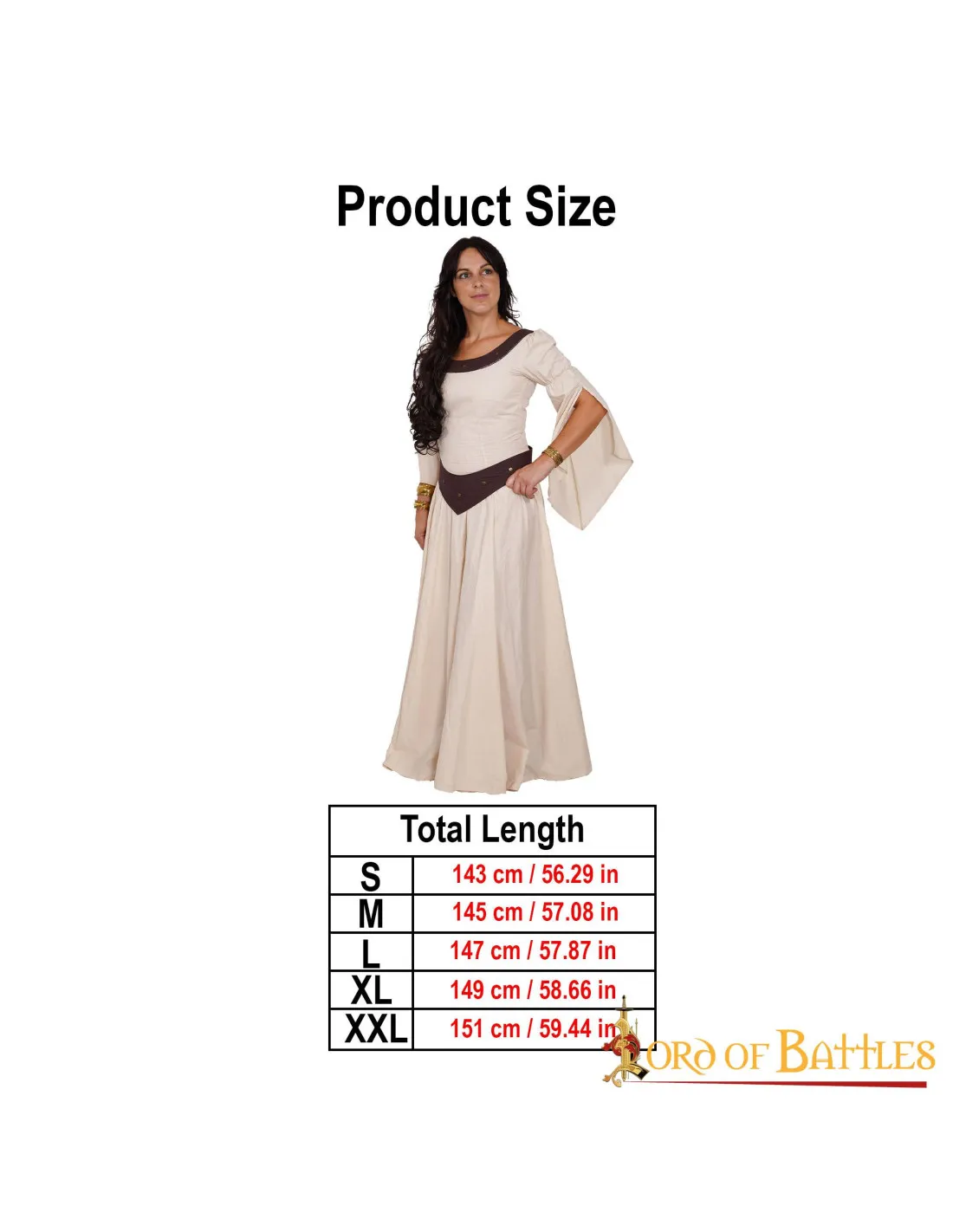 Vestido Medieval Algodón Ligero, Doncella de Campo