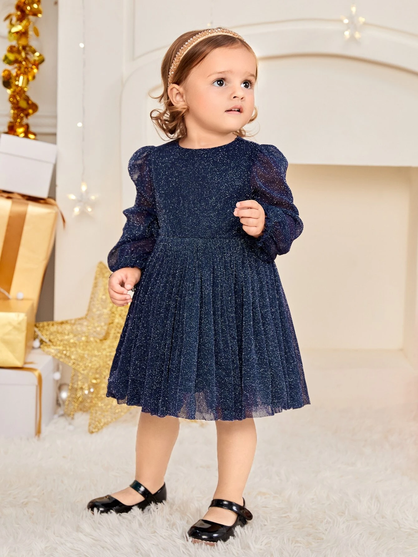 Vestido para niña Amelia azul oscuro