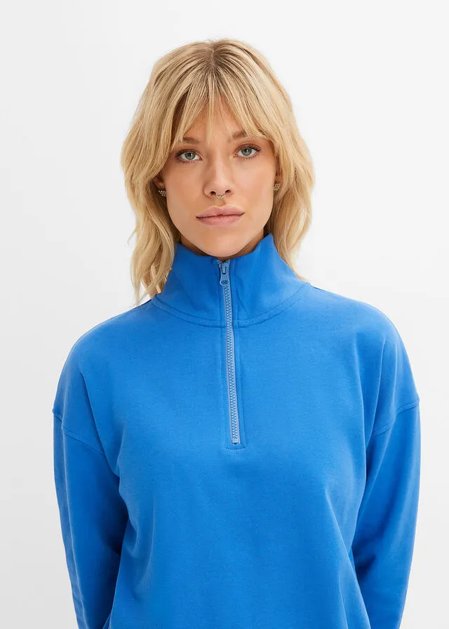 VESTIDO TIPO SUDADERA AZUL GLACIARBLANCO ESTAMPADO