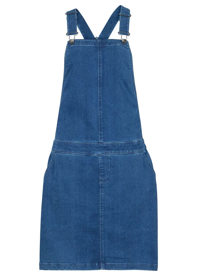 Vestido vaquero estilo peto, muy suave Azul