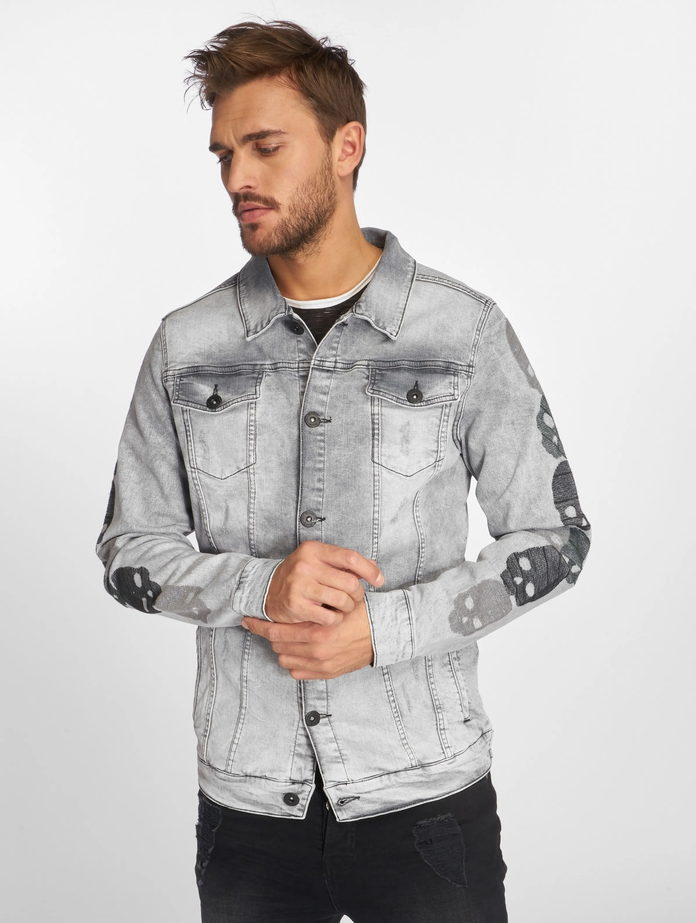 VSCT Clubwear Skull Sleeve Muscle Fit