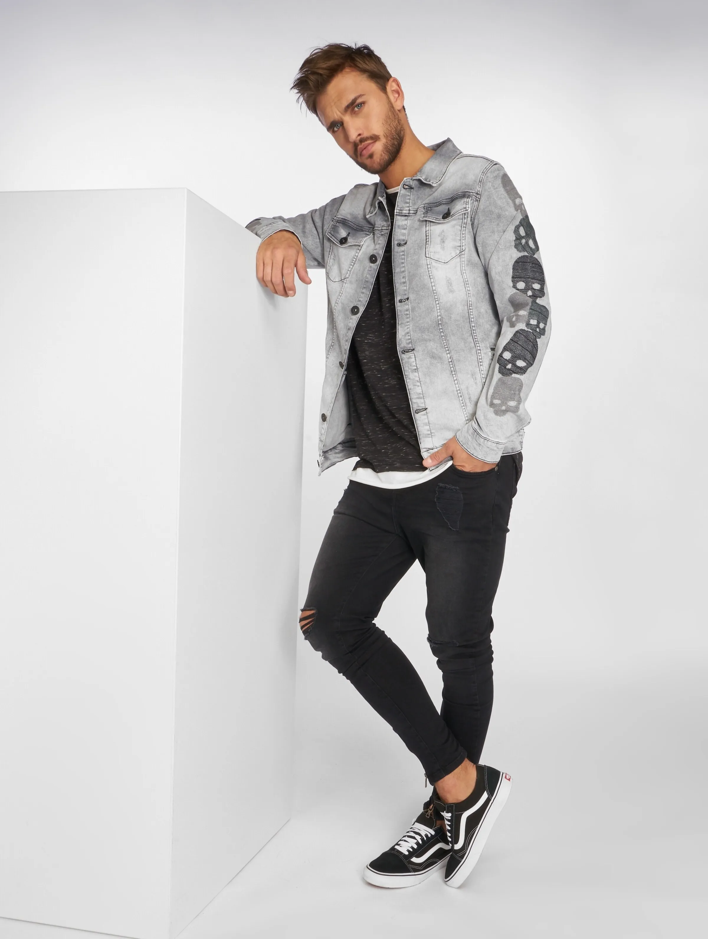 VSCT Clubwear Skull Sleeve Muscle Fit